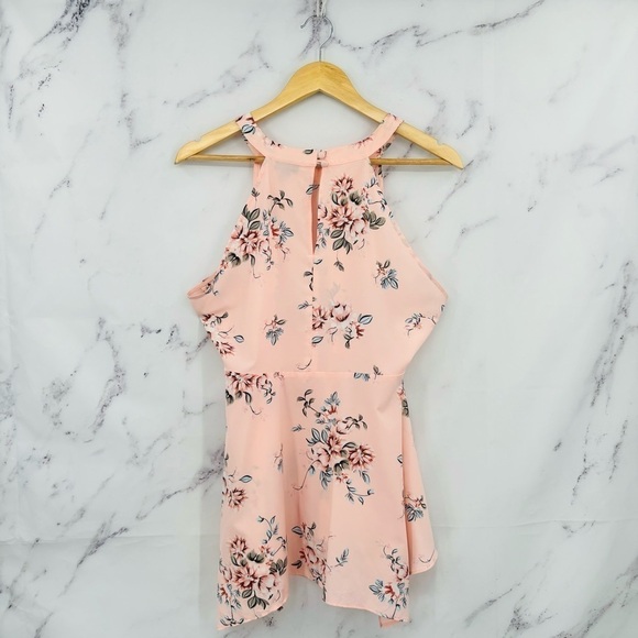 Torrid Babydoll Chablis Goddess Neck Tank - Floral Pink - Picture 5 of 6